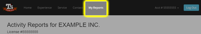 screen shot highlighted my reports
